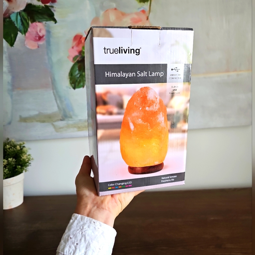 Trueliving Himalayan Salt Lamp Color Changing LED USB Natural Crystal NWT